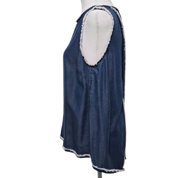 Kenneth Cole New York Womenβs Chambray Denim Tank Top - Size Small - Picture 5 of 11
